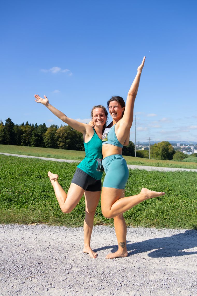 Freudensprung im Ziel